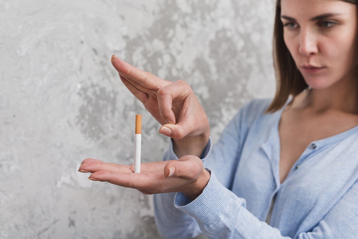 woman quitting smoking