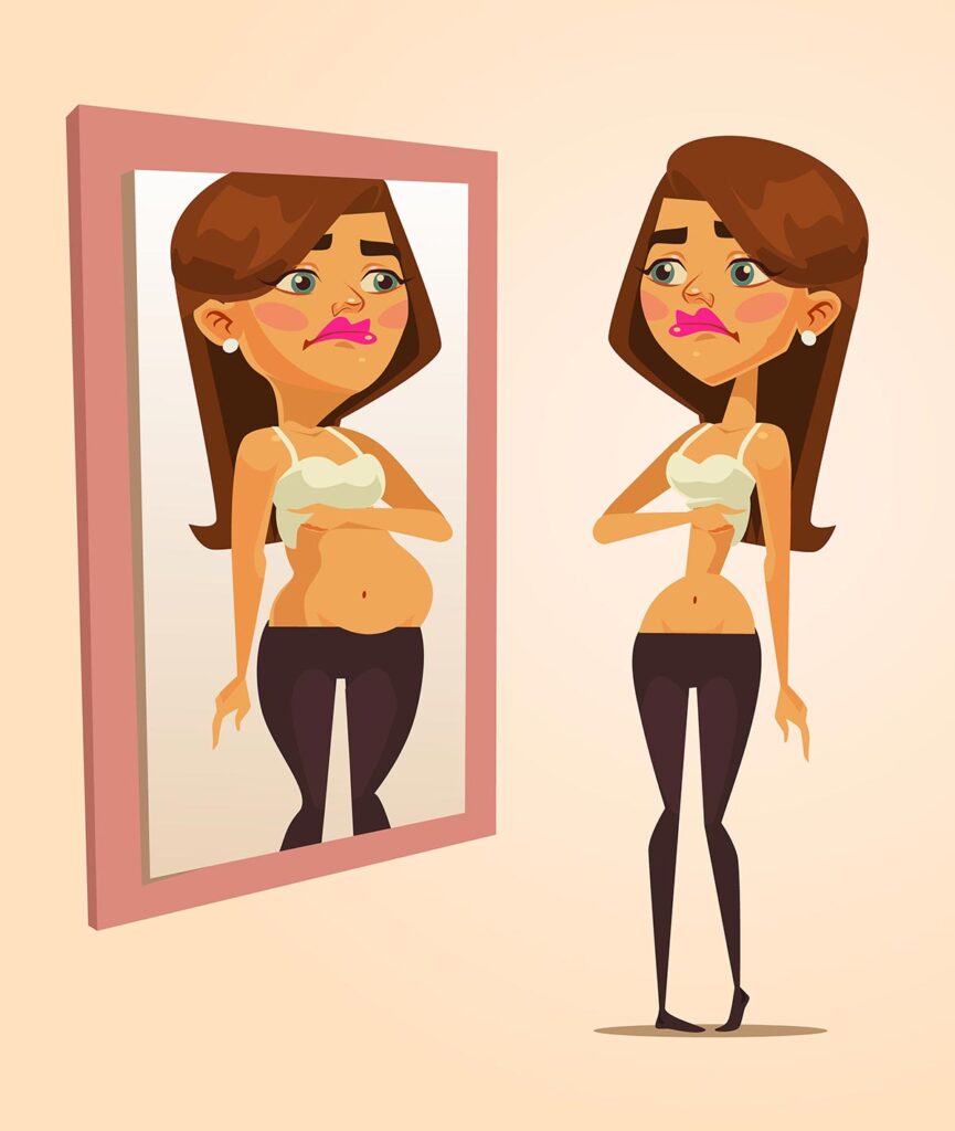 Las personas con trastornos alimentarios suelen sufrir dismorfia corporal